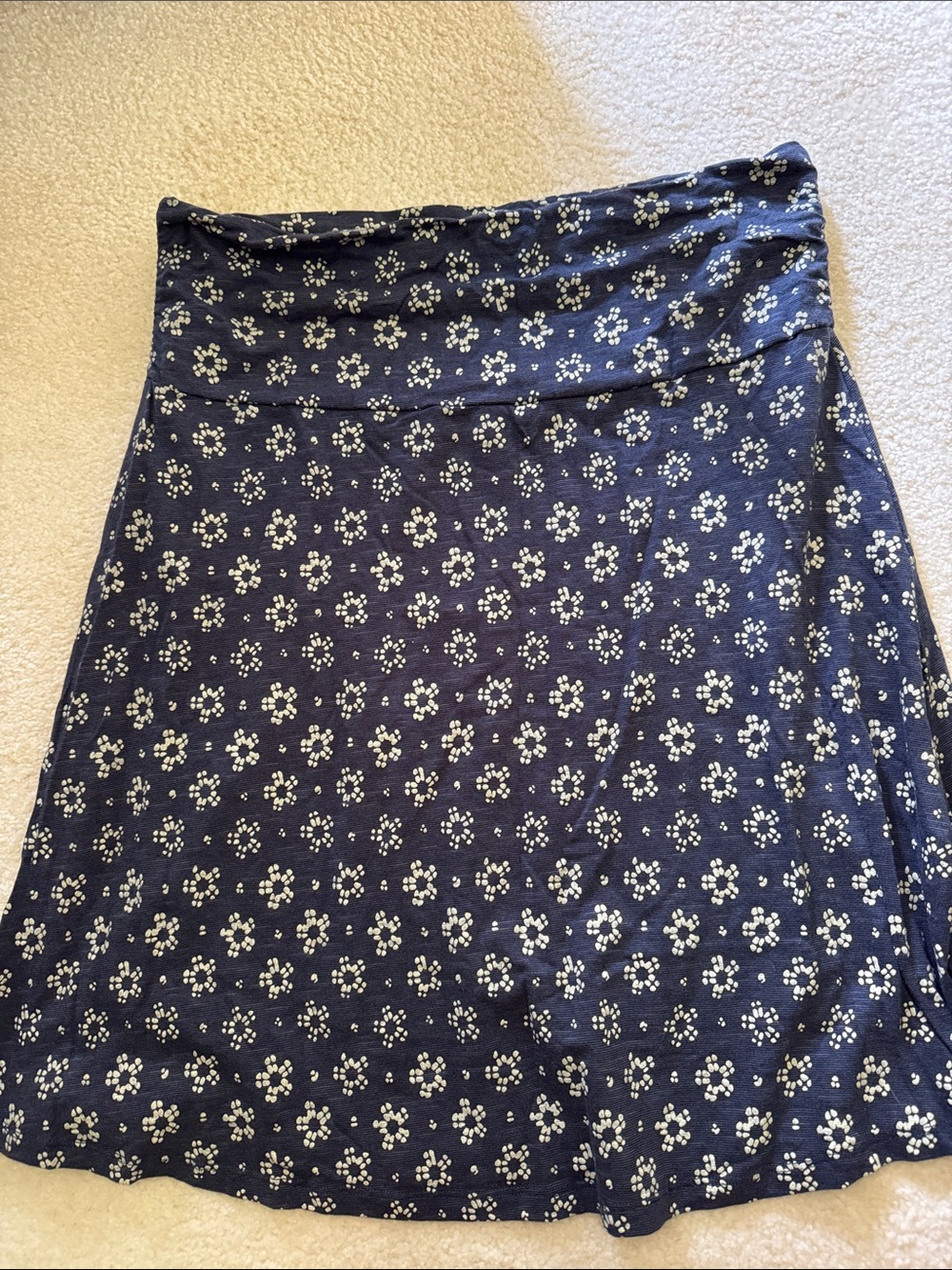 Toad&Co Navy Floral Skater Skirt